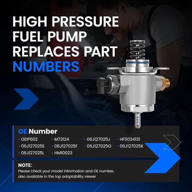 Alt view image 5 of 7 - GDP602 High Pressure Fuel Pump Compatible with 2010-2016 A4 A4Quattro,2010-2014 A5, 2010-2017 A5Quattro, 2012-2015 A6, 2013-2015 A6Quattro, 2013-2016 allroad,2011-2017 Q5, 2011-2015 TT Quattro