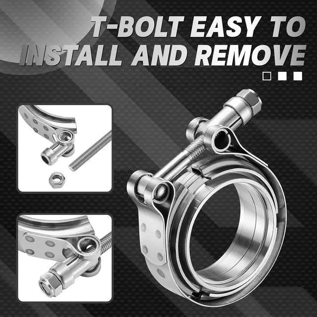 Alt view image 5 of 7 - 2.25 Inch V Band Clamp with Flange Male Female Universal 304 Stainless Steel for car 1PC