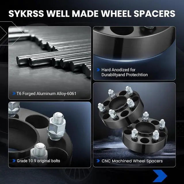 Alt view image 4 of 7 - 1inch 5x114.3mm Wheel Spacers Compatible with Ford Ranger Explorer Edge Compatible with Mazda B2500,B3000,B4000,Navajo, 70.5mm Bore & 1/2x20 Studs & 5x4.5 HubCentric, 4PCS