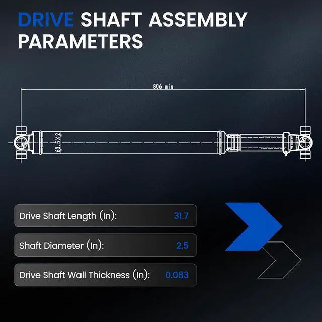 Alt view image 4 of 7 - 938-224 Front Drive Shaft Complete DriveShaft Assembly Compatible with Chevy GMC Tahoe Yukon K1500 K1500 Suburban 1995-1999, 1995-2000 K2500/K3500