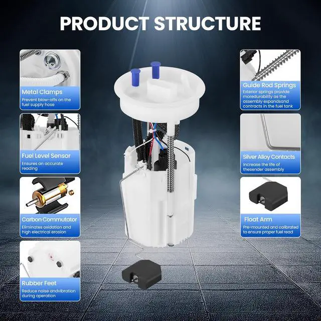 Alt view image 4 of 7 - 180919051B Fuel Pump Module Assembly Compatible with Volkswagen Bora 2008-2010 1.9L L4