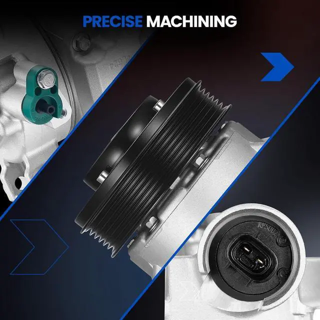 Alt view image 4 of 7 - 68328 Air Conditioning A/C Compressor with Clutch Compatible with Toyota Corolla Matrix 2009-2010 L4 1.8L, Compatible with Scion xD 2008-2014 L4 1.8L