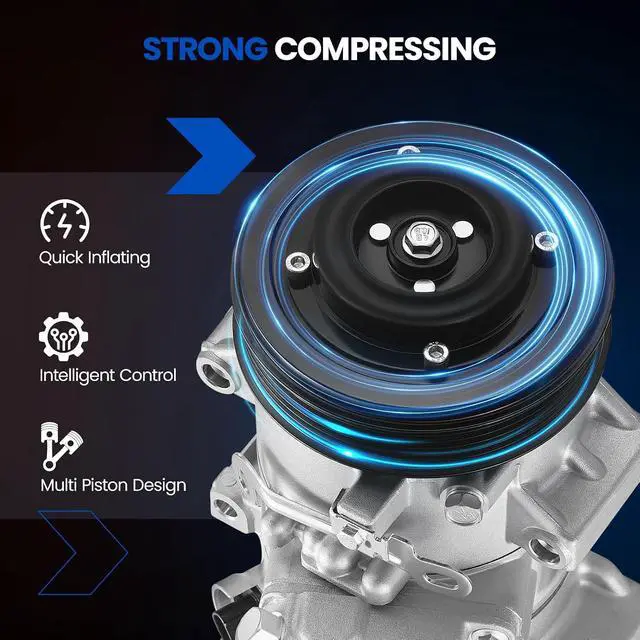 Alt view image 5 of 7 - 68328 Air Conditioning A/C Compressor with Clutch Compatible with Toyota Corolla Matrix 2009-2010 L4 1.8L, Compatible with Scion xD 2008-2014 L4 1.8L