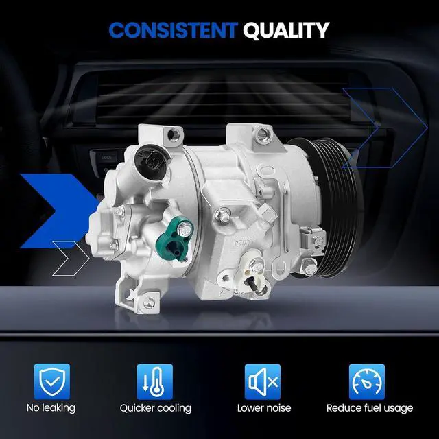 Alt view image 7 of 7 - 68328 Air Conditioning A/C Compressor with Clutch Compatible with Toyota Corolla Matrix 2009-2010 L4 1.8L, Compatible with Scion xD 2008-2014 L4 1.8L