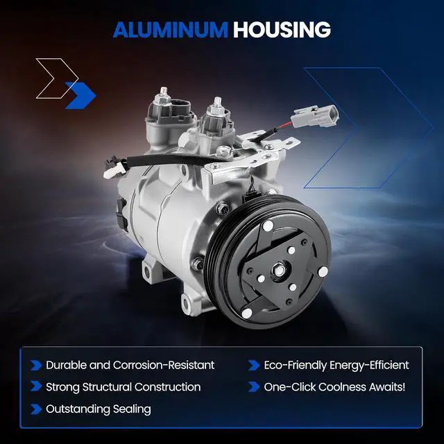 Alt view image 3 of 7 - 178399 Air Conditioning A/C Compressor with Clutch Compatible with Ford Focus 2014-2018 2.0L L4 FLEX, Compatible with Ford Focus 2014-2017 2.0L L4 GAS