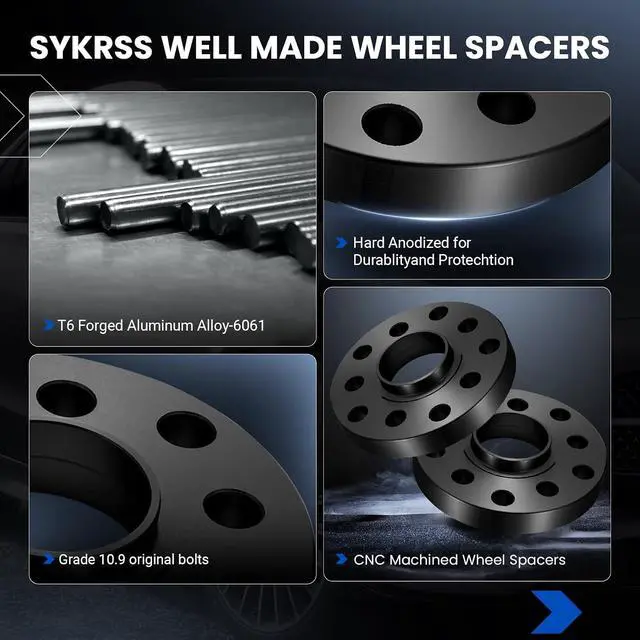 Alt view image 4 of 7 - 5x112mm or 5x100mm Wheel Spacers 20mm Compatible with Audi A3 A4 A6 A8 Q3 TT, 57.1mm Center Bore Forged Wheel Adapters M14x1.5 Compatible with Volkswagen Beetle Eos Golf Jetta Passat, 2PCS