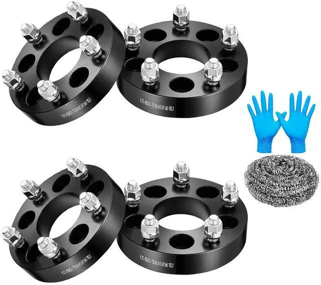 Main image of 1.25" Wheel Spacers 5x4.5 to 5x5 Dual Bolt Pattern Compatible with Ford,Compatible with Jeep, 71.5mm Hub 1/2"-20 Studs Forged Aluminum 4PCS