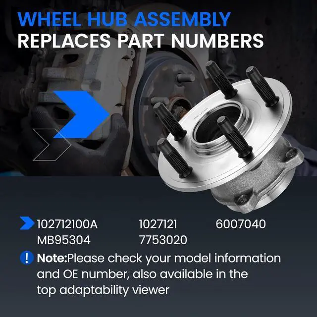 Alt view image 5 of 7 - 102712100A Front/Rear Wheel Bearing and Hub Assembly Compatible with Tesla S 2012-2018, 1 PCS