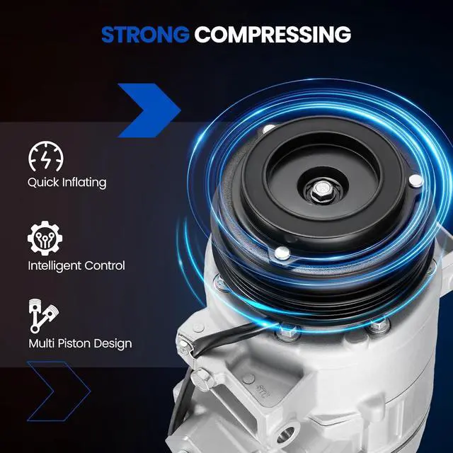 Alt view image 5 of 7 - DG9Z19703C Air Conditioning A/C Compressor with Clutch Compatible with Ford Fusion 2.0L 2.5L 2013-2020, for Edge 2.0L 2016-2018, Compatible with Lincoln MKZ 2.0L 2013-2018