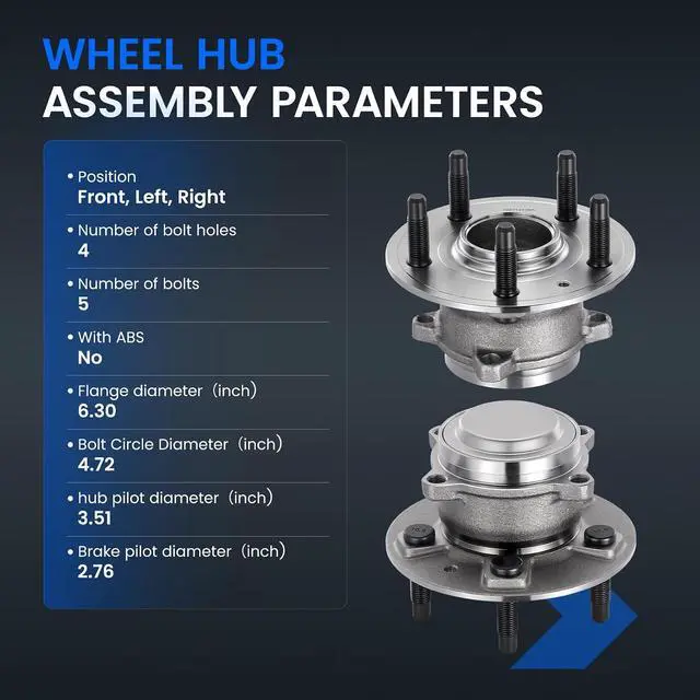 Alt view image 4 of 7 - 102712100A Front/Rear Wheel Bearing and Hub Assembly Compatible with Tesla S 2012-2018, 2 PCS