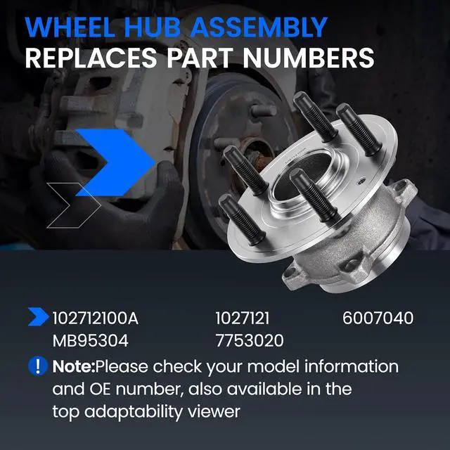 Alt view image 5 of 7 - 102712100A Front/Rear Wheel Bearing and Hub Assembly Compatible with Tesla S 2012-2018, 2 PCS