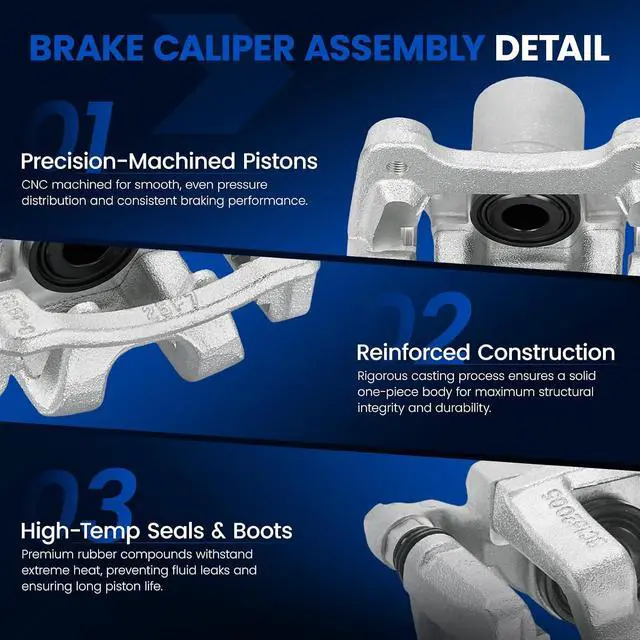 Alt view image 4 of 7 - Rear Brake Caliper Assembly Replaces for 19-B6456 19-B6457, Compatible with Hyundai Sonata 2011-2014 2.0L 2.4L L4, Compatible with Kia Optima 2011-2015 2.4L L4
