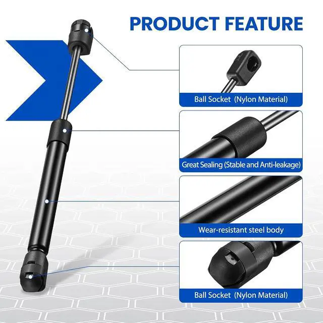 Alt view image 4 of 7 - C16-10334 C1610334 10 inch 22Lb/98N Gas Struts Shock 10" 22lb Gas Spring Lift Support for Camper Rear Window Toolbox Cabinets Storage Bed Box Tonneau Covers Basement Door Boat Hatch,2 Pcs