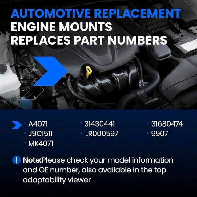 Alt view image 4 of 6 - Engine Motor Mount 1PCS Compatible with Volvo S60 S80 V60 V70 XC60 XC70, Compatible with Land Rover Discovery Sport LR2, Replace for A4071