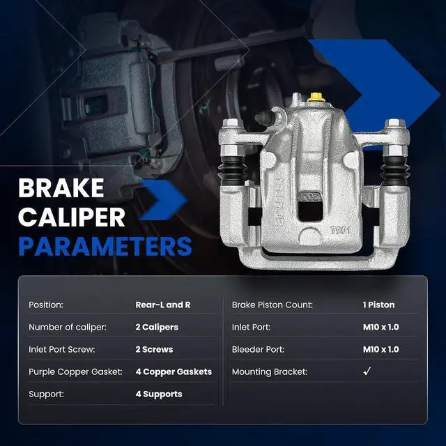 Alt view image 5 of 7 - Rear Brake Caliper Assembly Replaces for 19-B3412A 19-B3413A, Compatible with Hyundai Sonata 2008-2010 2.4L L4, GAS
