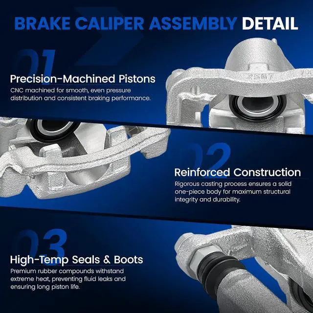Alt view image 4 of 7 - Rear Brake Caliper Assembly Replaces for 19-B3412A 19-B3413A, Compatible with Hyundai Sonata 2008-2010 2.4L L4, GAS