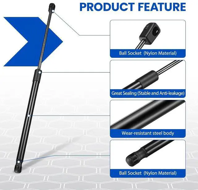 Alt view image 4 of 7 - C16-08053 20 inch 80Lb/356N Gas Struts Shock 20" 80lb Gas Spring Lift Support for RV Queen Tanning Bed Murphy Bed, Tonneau Cover RV Door Gas Shocks Lift Lid, 2 Pcs Set