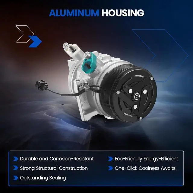 Alt view image 3 of 7 - Air Conditioning A/C Compressor with Clutch 58892 Compatible with Nissan Versa 2011-2019, for Tiida 2013-2014, for March 2012-2018, for Juke 2012-2014, for Note 2014-2017, L4 1.6L