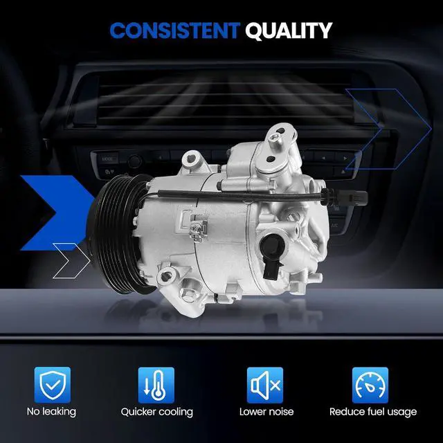 Alt view image 7 of 7 - 158271 Air Conditioning AC Compressor with Clutch Compatible with Chevrolet Cruze 2012-2019, for Cruze Limited 2016, for Cruze NG 2016, L4 1.4L