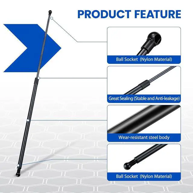 Alt view image 4 of 7 - C16-22632 C1622632 36 inch 185Lb/823N Gas Struts Shock 36" 185lb Gas Spring Lift Support for Snowmobile Trailer Heavy Sled Trailer Cap Truck Cover Tonneau Cover Floor Hatch Trap Door, 2 Pcs Set