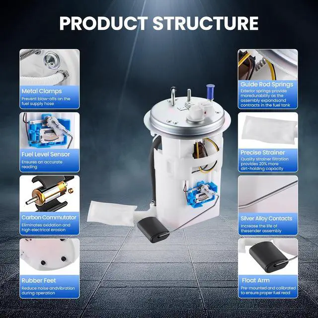 Alt view image 5 of 7 - E8728M Fuel Pump Module Assembly Compatible with Kia Spectra 2004-2006, Compatible with Kia Spectra5 2005-2006, 2.0L L4 GAS, Replaces FG0797, P76143M
