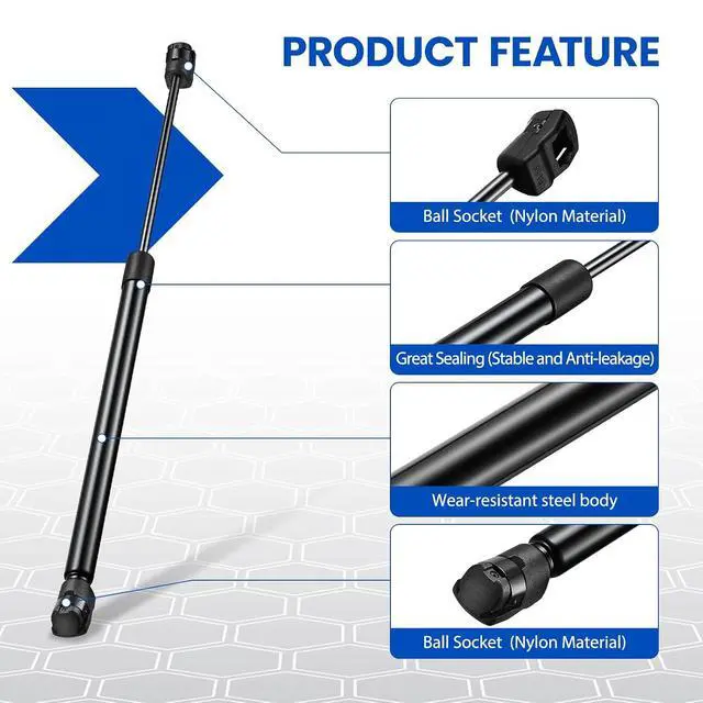 Alt view image 4 of 7 - C16-20195 C1620195 17 inch 35Lb/156N Gas Struts Shock Gas Spring Lift Support for Truck Pickup Cab Canopy Door are Leer Camper Shell Window Truck Topper Rear Window RV Door,2 Pcs Set
