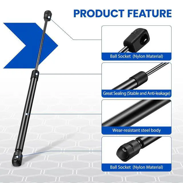 Alt view image 4 of 7 - C16-06889 C1606889 17 inch 97Lb/431N Gas Struts Shock Gas Spring Lift Support for Leer are SnugTop Camper Shell Truck Topper Rear Window Truck Pickup Cab Canopy Door,2 Pcs Set