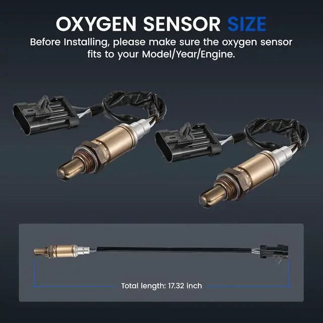 Alt view image 3 of 7 - Oxygen O2 Sensor 234-4012 Compatible with Chevy Astro Blazer C2500 Camaro Caprice Corsica Corvette, Upstream and Downstream Compatible with GMC C1500 K2500, Replacement Oxygen Sensor, 2PCS