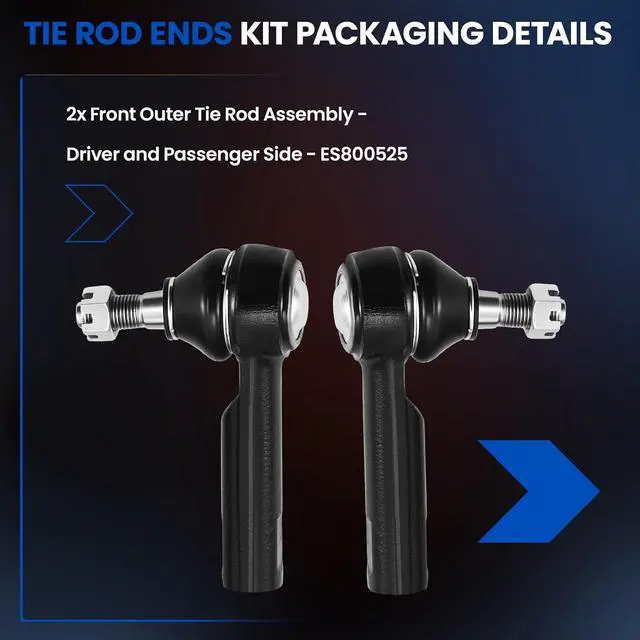 Alt view image 4 of 7 - 2-PC Outer tie rod ES800525 Compatible with Toyota Corolla 2009-2019,Compatible with TOYOTA MATRIX 2009-2014,