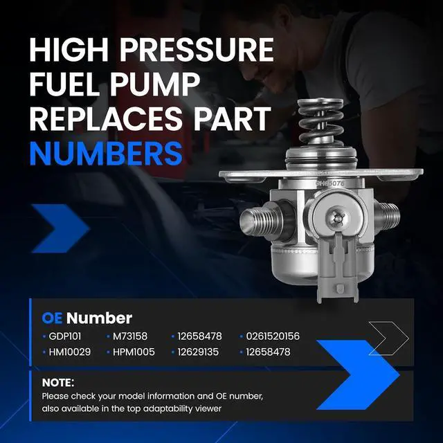 Alt view image 5 of 7 - GDP101 High Pressure Fuel Pump Compatible with Buick 2011-2013 Regal,2013-2016 VERANO, Chevy 2008-2010 Cobalt,2008-2010 HHR, fit for Pontiac 2007-2009 Solstice, 2011 9-5, 2007-2010 Sky