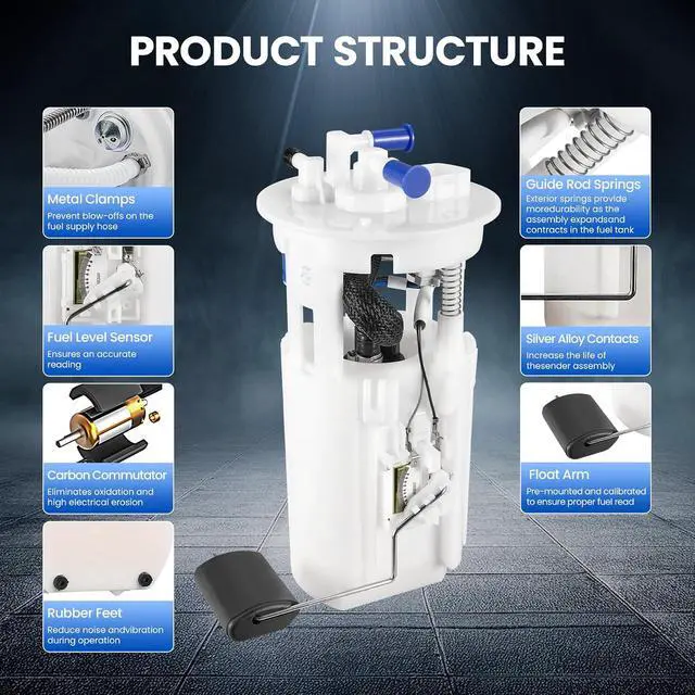 Alt view image 5 of 7 - E8994M Fuel Pump Module Assembly Compatible with Hyundai Accent 2000-2002 1.5L L4, 2001-2002 1.6L L4, Gas
