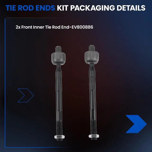 Alt view image 4 of 7 - 2PCS EV80088 Inner Tie Rod End Compatible with Hyundai Elantra 2011-2017