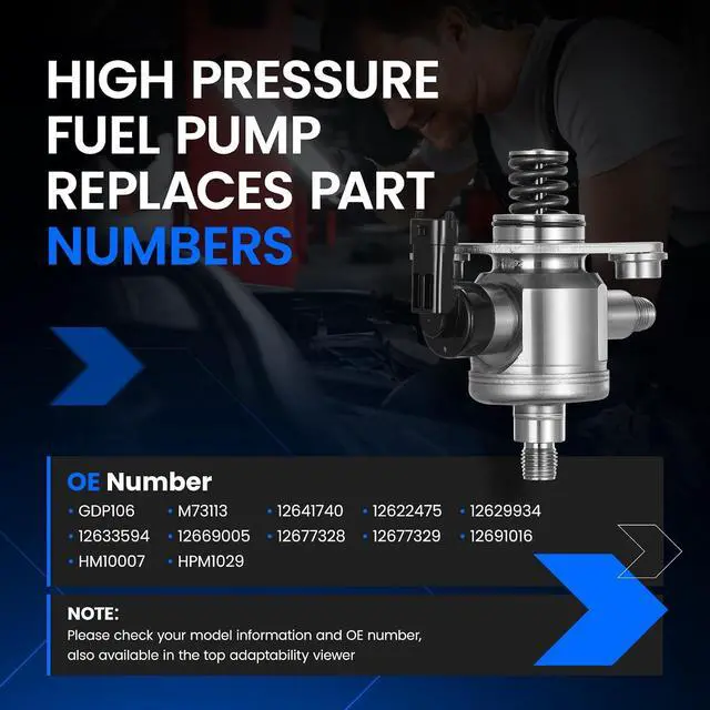 Alt view image 5 of 7 - GDP106 High Pressure Fuel Pump with Seal Gasket and Bolt Compatible with Buick Allure Enclave LaCrosse, Compatible with Cadillac ATS CTS SRX XTS, Camaro Equinox Impala Traverse, Canyon Terrain