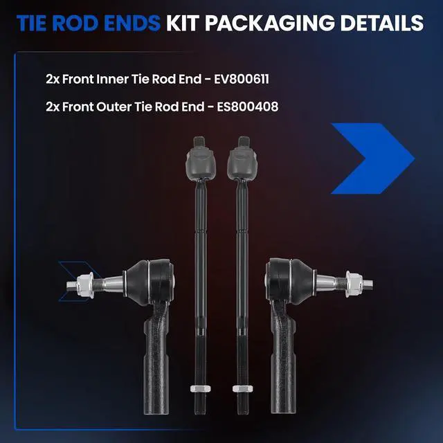 Alt view image 4 of 7 - 4-PC Tie Rod Ends Kits Compatible with Dodge Journey 2009-2018,2xOuter-ES800408 2xInner-EV800611