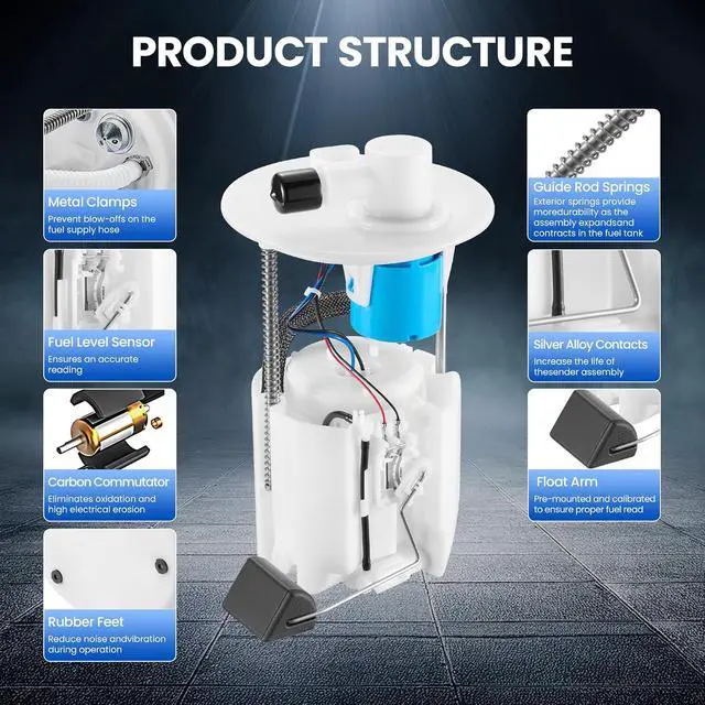 Alt view image 5 of 7 - E3708M Fuel Pump Module Assembly Compatible with Toyota Corolla Matrix 2005-2008, Compatible with Pontiac Vibe 2005-2008, 1.8L L4 GAS, Replaces 88974257