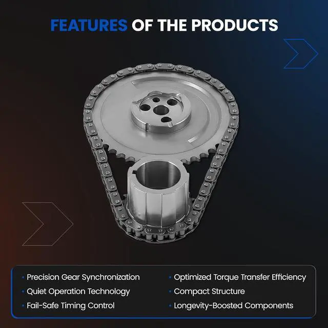 Alt view image 4 of 6 - Engine Timing Chain Kit with Sprocket Compatible with Chevy Compatible with GMC Compatible with Cadillac Fits for Express Silverado Suburban Sierra Savana Tahoe Yukon 4.8L 5.3L 5.7L 6.0L V8