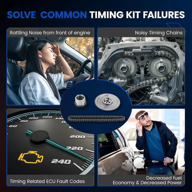 Alt view image 6 of 6 - Engine Timing Chain Kit with Sprocket Compatible with Chevy Compatible with GMC Compatible with Cadillac Fits for Express Silverado Suburban Sierra Savana Tahoe Yukon 4.8L 5.3L 5.7L 6.0L V8