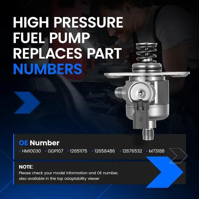 Alt view image 5 of 7 - HM10030 High Pressure Fuel Pump Compatible with Cadillac 2013-2015 ATS, 2014-2015 CTS