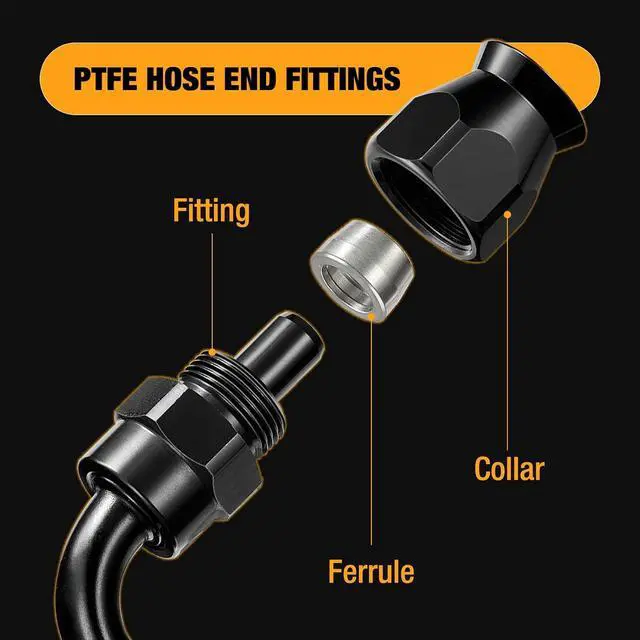 Alt view image 2 of 7 - 6AN PTFE 90 Degree Hose End Fitting Aluminum