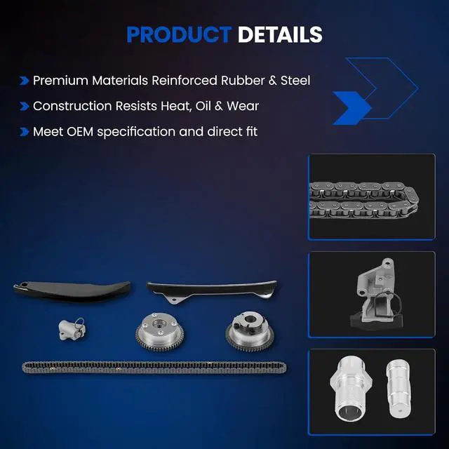Alt view image 3 of 7 - Engine Timing Chain Kit with VVT Gear Sprocket Compatible with Hyundai 2011-2013 Elantra, 2013 Elantra GT, Compatible with Kia 2012-2014 Soul 1.8L 2.0L L4