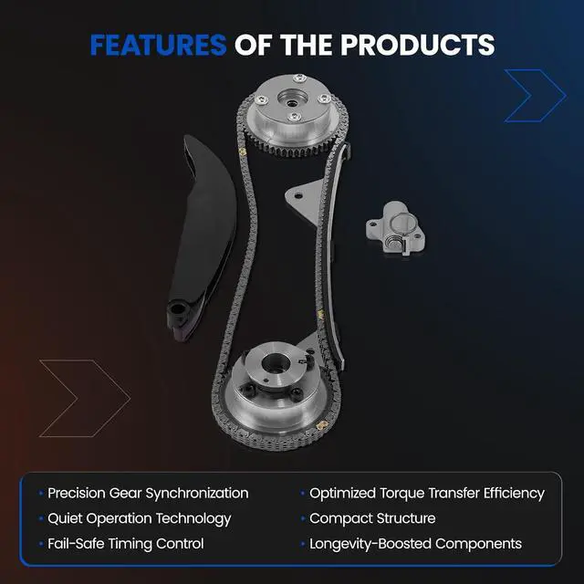 Alt view image 4 of 7 - Engine Timing Chain Kit with VVT Gear Sprocket Compatible with Hyundai 2011-2013 Elantra, 2013 Elantra GT, Compatible with Kia 2012-2014 Soul 1.8L 2.0L L4