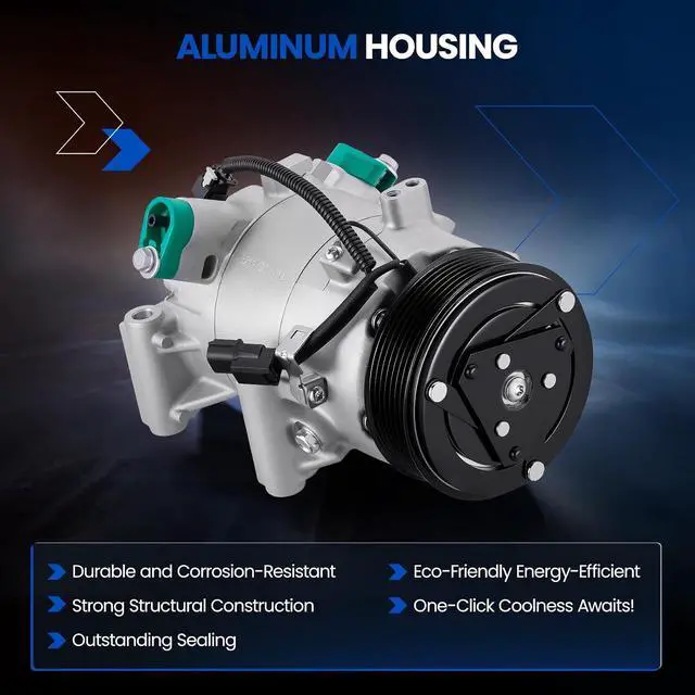 Alt view image 3 of 7 - 198277 Air Conditioning A/C Compressor with Clutch Compatible with Honda Civic 2016-2021 1.5L L4, Compatible with Honda CR-V 2017-2022 1.5L L4, GAS