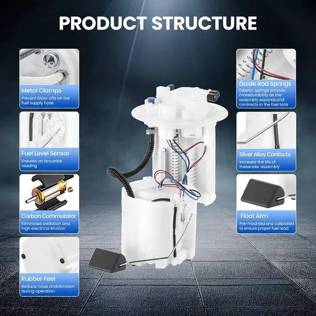 Alt view image 4 of 7 - 77020-02210 Fuel Pump Module Assembly Compatible with Toyota Corolla 2007-2014 1.8L L4, Replaces 7702002210