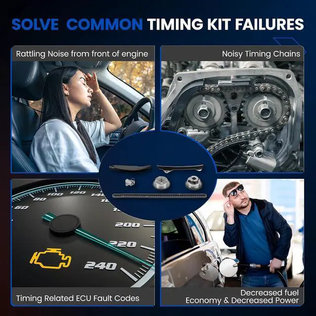 Alt view image 6 of 7 - Engine Timing Chain Kit with VVT Gear Sprocket Compatible with Hyundai 2011-2013 Elantra, 2013 Elantra GT, Compatible with Kia 2012-2014 Soul 1.8L 2.0L L4