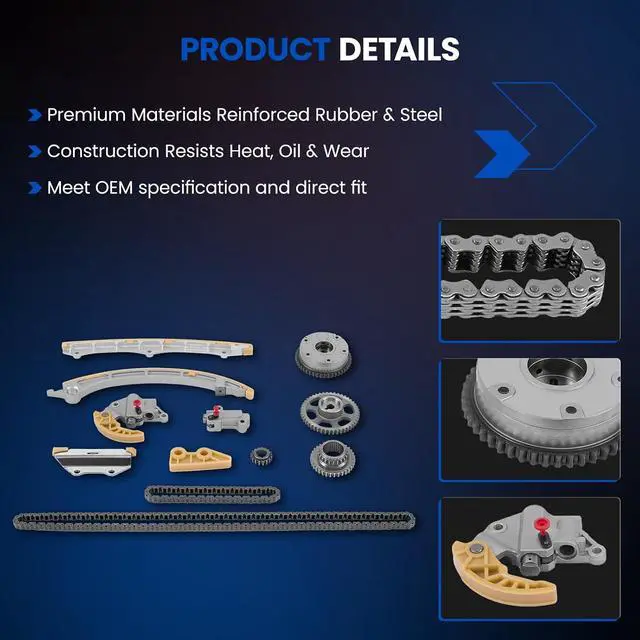 Alt view image 3 of 7 - 14510-R40-A01 Engine Timing Chain Kit with Camshaft sprocket Compatible with Acura 09-14 TSX, 13-15 ILX, Compatible with Honda 08-12 Accord, 12-15 Civic, 10-14 CR-V, 12-15 Crosstour 2.4L L4
