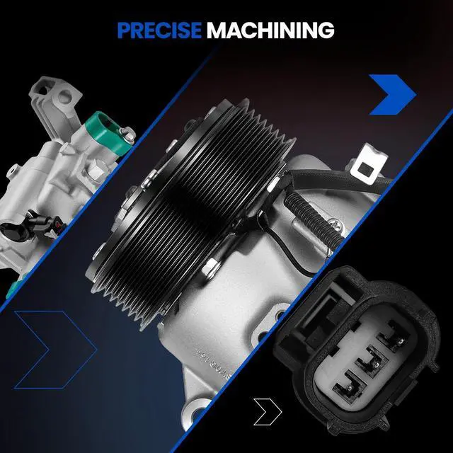 Alt view image 7 of 7 - 198277 Air Conditioning A/C Compressor with Clutch Compatible with Honda Civic 2016-2021 1.5L L4, Compatible with Honda CR-V 2017-2022 1.5L L4, GAS