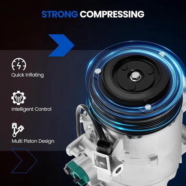 Alt view image 6 of 7 - 198276 Air Conditioning A/C Compressor with Clutch Compatible with Honda Civic 2016-2021, L4 2.0L