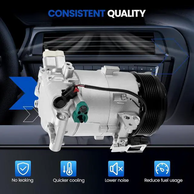 Alt view image 7 of 7 - 198276 Air Conditioning A/C Compressor with Clutch Compatible with Honda Civic 2016-2021, L4 2.0L