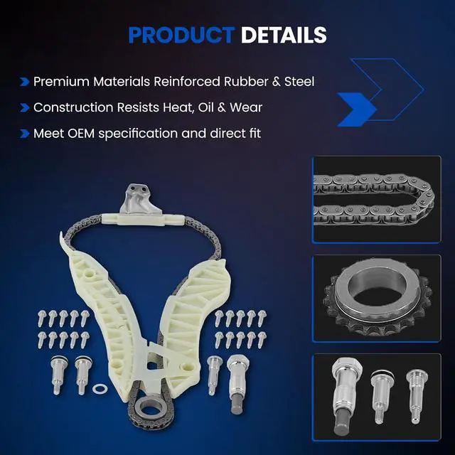 Alt view image 3 of 7 - Engine Timing Chain Kit with Sprocket Compatible with Mini 2007-2015 Cooper, 2011-2016 Cooper Countryman, 2013-2016 Cooper Paceman 1.6L L4