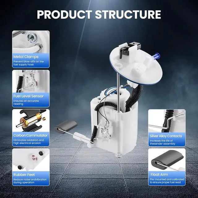 Alt view image 5 of 7 - E9032M Fuel Pump Module Assembly Compatible with Kia Optima 2011 2.4L L4, Replaces P77049M, SP3984M